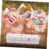 Flamingós fehér macaron doboz-10 darab