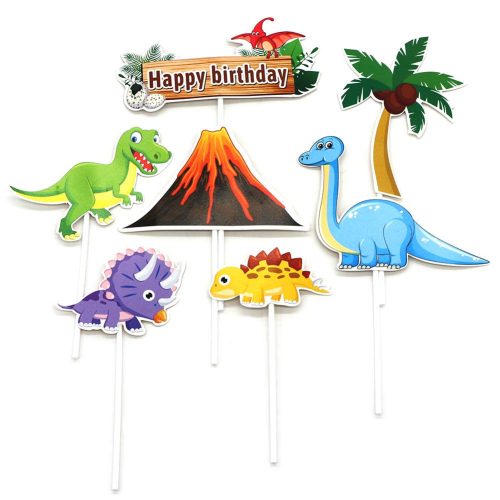Happy birthday torta beszúró, Dinó park, Jurassic-7 db
