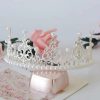 Hercegnős tiara torta dísz gyöngyökkel-Ezüst