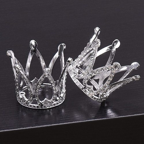 Ezüst mini tiara torta dísz hercegnőknek