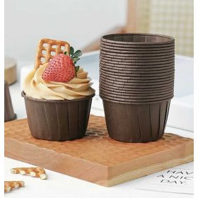   Eldobható Muffin Poharak, Hőálló Cupcake - 24 db Több színben - Barna