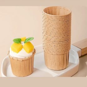   Eldobható Muffin Poharak, Hőálló Cupcake - 24 db Több színben - Kávébarna