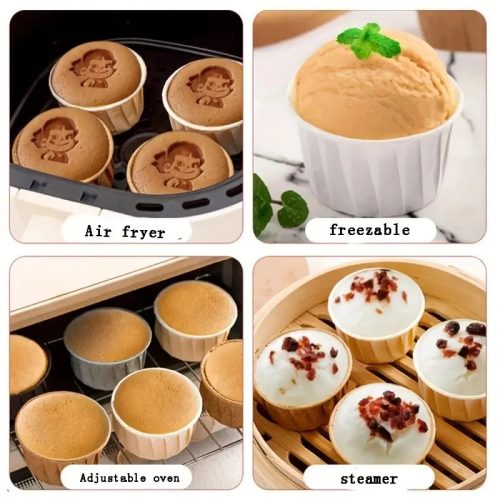 Eldobható Muffin Poharak, Hőálló Cupcake - 24 db Több színben - Ködkék