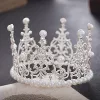 Ezüst gyöngy korona torta dísz hercegnőknek