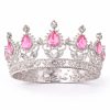 Királyi Ezüst Strasszos Korona - Rózsaszín