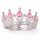 Királyi Ezüst Strasszos Korona - Rózsaszín