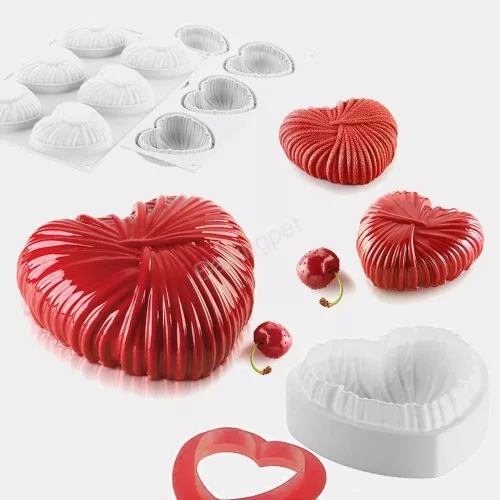 Szilikon forma, mousse forma-6 adagos szív