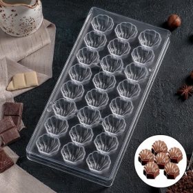 Polikarbonát csokoládé forma-Kagyló minta