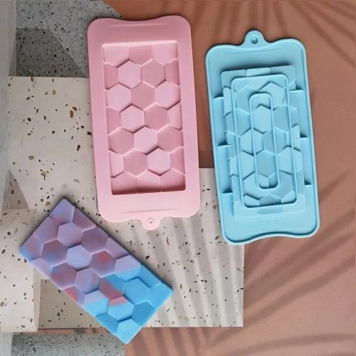 Szilikon Táblás Csokoládé Forma – Méhsejtes Minta