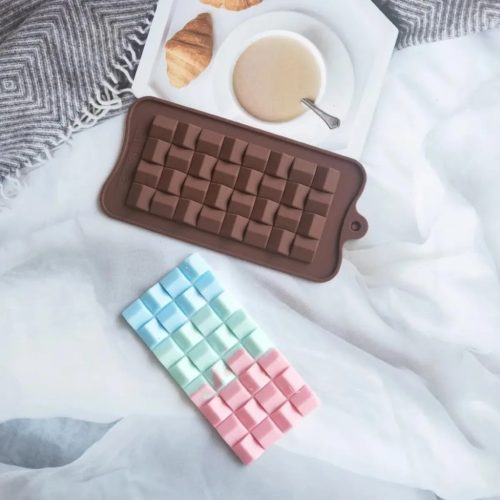 Szilikon táblás csokoládé forma-Háztető minta