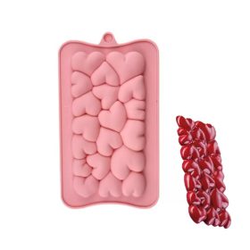 Szilikon táblás csokoládé forma-Szívecskék