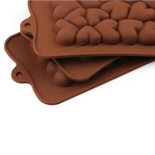 Szilikon táblás csokoládé forma-Szívecskék