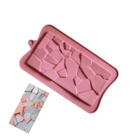 Szilikon táblás csokoládé forma-repedezett minta