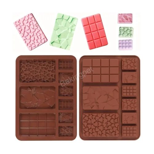 Szilikon Dubai táblás csokoládé forma-6+3 nagy