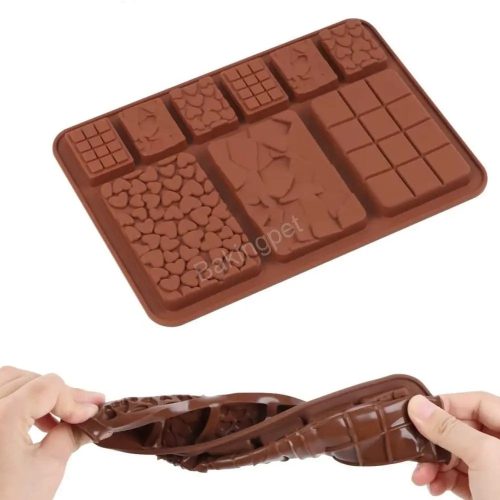 Szilikon Dubai táblás csokoládé forma-6+3 nagy