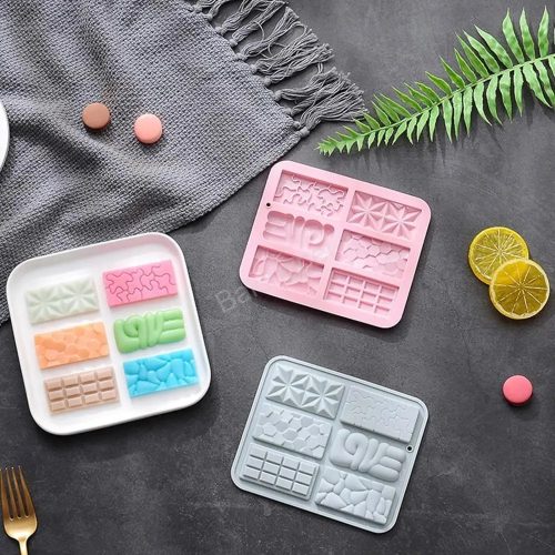 Szilikon táblás csokoládé forma-6 minta