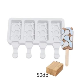   Jégkrém készítő szilikon forma, Molekula minta 13x18cm +Fa pálcika 50db