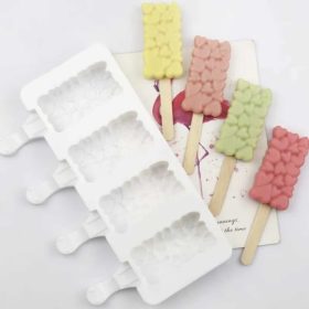 Jégkrém készítő szilikon forma, szív minta 12,5x19cm