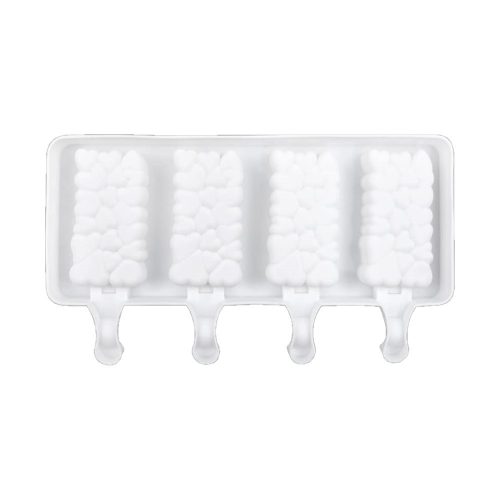 Jégkrém készítő szilikon forma, szív minta 12,5x19cm