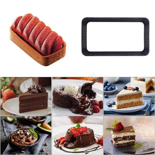 Téglalap alakú műanyag tarte forma (6db-os)