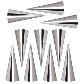   10 darabos fém tölcsér sütőforma, habroló forma 2,5cm átmérő