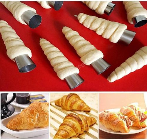 8 darabos fém tölcsér sütőforma, habroló forma 3,5cm átmérő