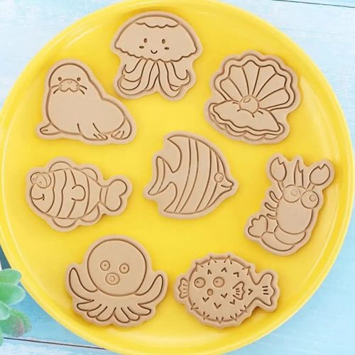 Műanyag sütemény kiszúró és nyomda-tengeri állatok