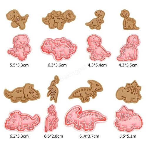 Műanyag sütemény kiszúró és nyomda-dinoszauruszok