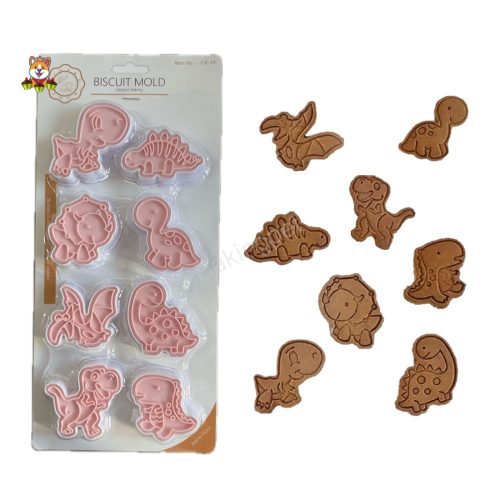 Műanyag sütemény kiszúró és nyomda-dinoszauruszok