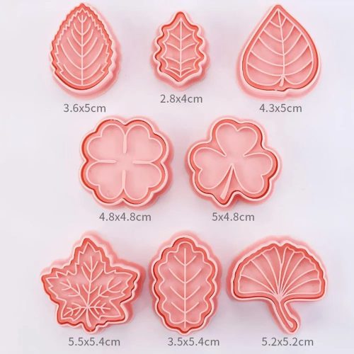 Műanyag sütemény kiszúró és nyomda-levél