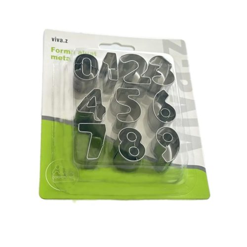 Fém sütemény kiszúró szett-10 db Szám kiszúró