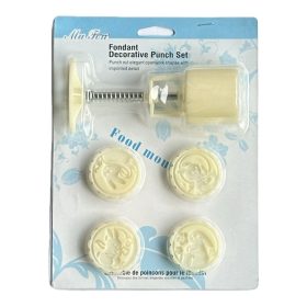 Műanyag sütemény és mooncake mintázó-4 db nyuszi