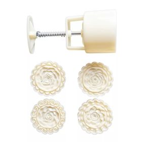   Műanyag nagy sütemény és mooncake mintázó-4 db rózsák