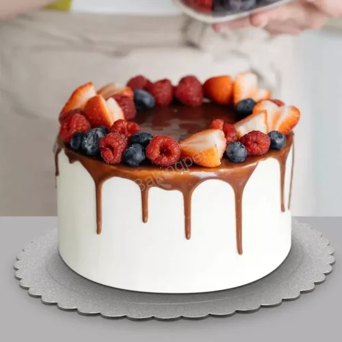 Tortakarton, torta alátét ezüst, 20cm, kör-5db