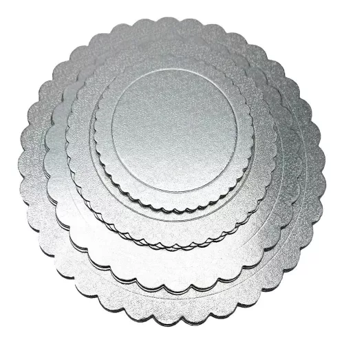 Tortakarton, torta alátét ezüst, 20cm, kör-5db