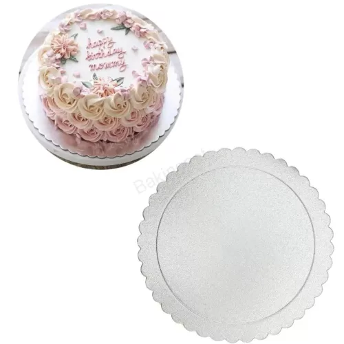 Tortakarton, torta alátét ezüst, 20cm, kör-5db