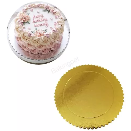 Tortakarton, torta alátét arany, 20 cm, kör-5db