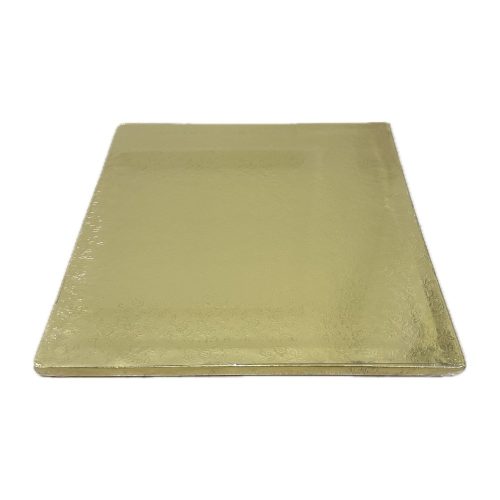 Négyzet alakú Tortadob - Arany (28 cm) Virágmintával