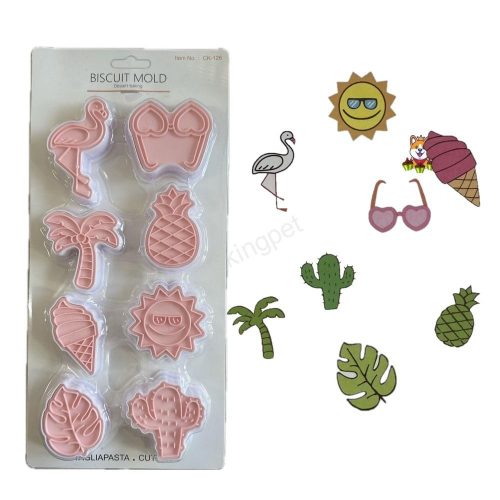 Műanyag sütemény kiszúró és nyomda-nyár