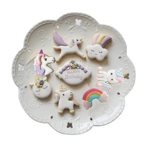 Fém sütemény kiszúró szett- Unikornis és szivárvány 3 db