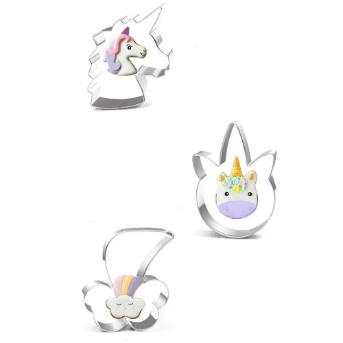 Fém sütemény kiszúró szett- Unikornis és szivárvány 3 db