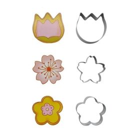 Fém sütemény kiszúró szett- Virágok 3 részes