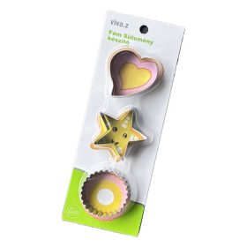   Fém Sütemény Kiszúró Szett – Szív, Csillag és Kör Formák