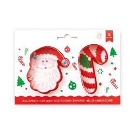 Műanyag sütemény kiszúró-mikulás és mankó