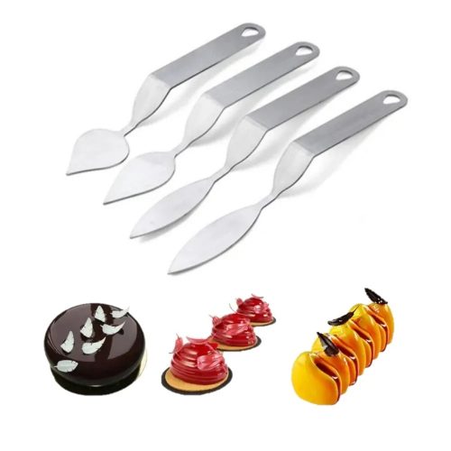 Fém csokoládé levéldísz készítő spatula-4 fajta - 2-es