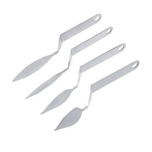 Fém csokoládé levéldísz készítő spatula-4 fajta - Négy együtt