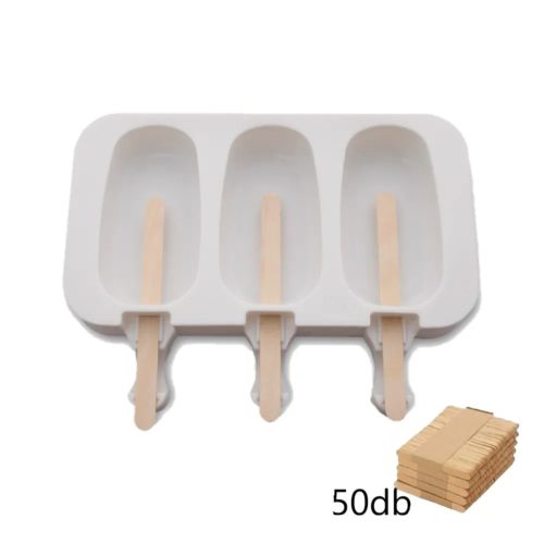 Jégkrém készítő szilikon forma 15x19cm - Jégkrém készítő+fapálcika 50db