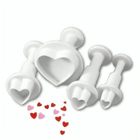 4 darabos rugós fondant kiszúró forma-Szíves minta