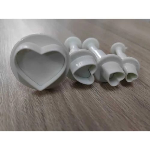 4 darabos rugós fondant kiszúró forma-Szíves minta