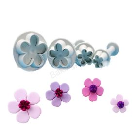 4 darabos rugós fondant kiszúró forma-5 szirom virág